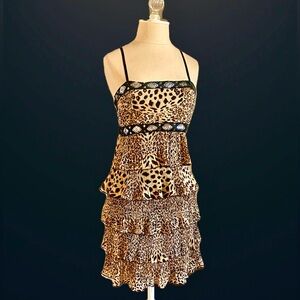 Leopard Print Ruffle Dress